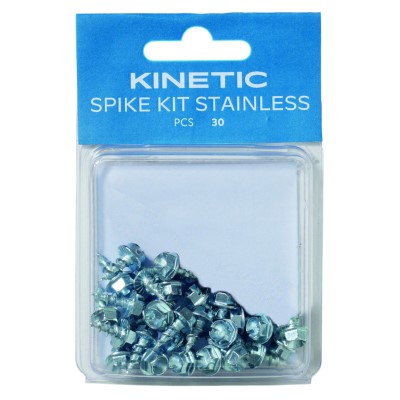 Kinetic Spike Kit Stainless Spikes für Watschuhe 30 Stück + Montagewerkzeug
