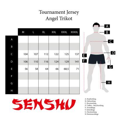 Senshu Tournament Jersey (Westin, Berkley, Penn, Abu Garcia, Svartzonker uvm.) Angel Trikot grau - Gr. 4XL