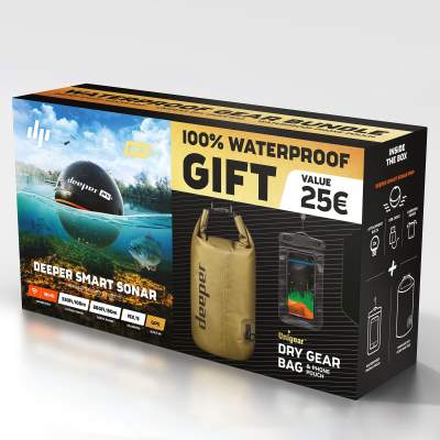 Deeper Deeper Smart Sonar Pro + WIFI + GPS Geber, incl. Drybag und Handytasche (Sommerbundle), Tiefe max. 80m