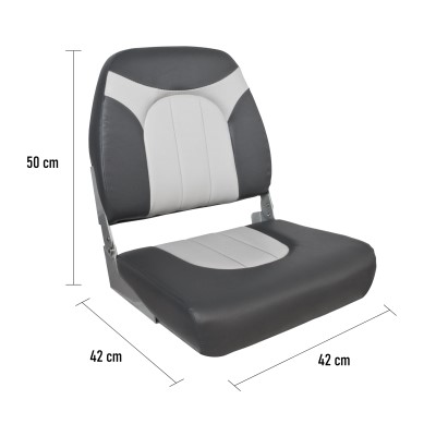 Waterside Bootssitz Deluxe Boat Seat grau/weiß, grau/weiß