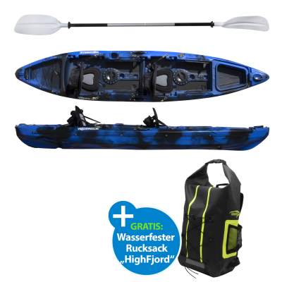 Waterside Mjøsa Tandem Kajak 4.0 Basic Ocean Blue inkl. Sitze und Paddel - Zweierkajak