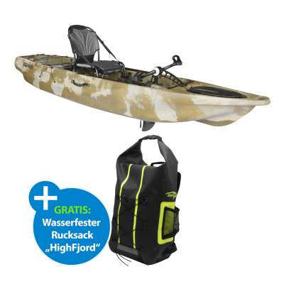 Waterside Pedal Pro Angler 335 sit on top Kajak mit Pedalantrieb Operation Dessert,