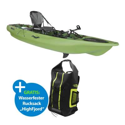 Waterside Pedal Pro Angler 335 sit on top Kajak mit Pedalantrieb Olive Green,