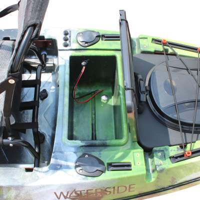 Waterside Pro Angler Pedal Deluxe 335 Sit On Top Kajak 3,35m - Grün / Weiß / Schwarz Camou