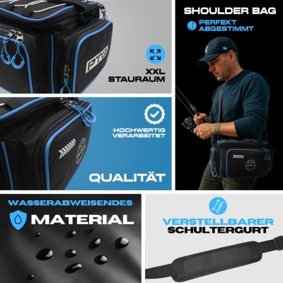 Pro Tackle STRIKE Shoulder Bag incl. 3 Boxes - Tasche Black - Blue Lining