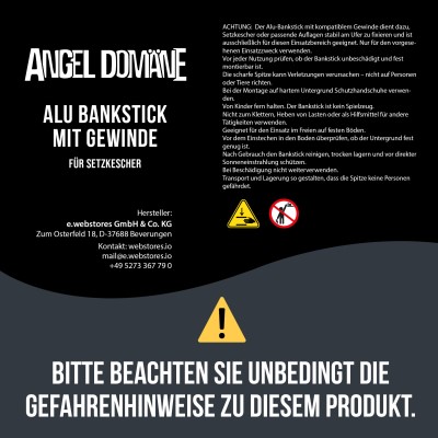 Angel Domäne Alu Bankstick 70 cm, mit Gewinde für Setzkescher
