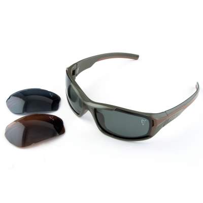 Fox CSN035 Sunglasses Polarisationsbrille Vario Black Frame with 3 Lenses (black/grey/green),