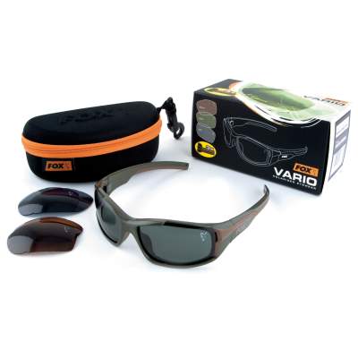 Fox CSN035 Sunglasses Polarisationsbrille Vario Black Frame with 3 Lenses (black/grey/green),