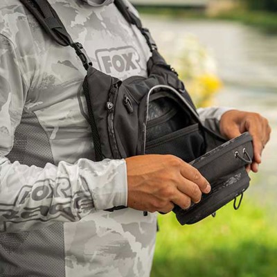 Fox Rage Camo Voyager Chest Pack - Brusttasche Front:38x17x23cm Back:31x7x30cm+ 2 Tackle Boxes