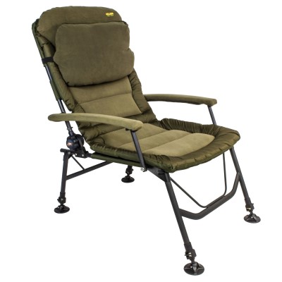 BAT-Tackle Chillzone Super Recliner Chair mit Armlehnen und Kissen,