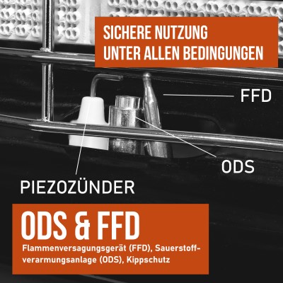 NAYVER Gasheizofen inkl. Schlauch und Druckminderer B-Ware - Camping Heizung Weiß