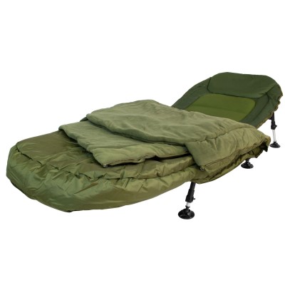 Carpstar Base Camp Karpfenliege + Sleep System Schlafsack Karpfenliege 205 x 90 cm - 130 KG