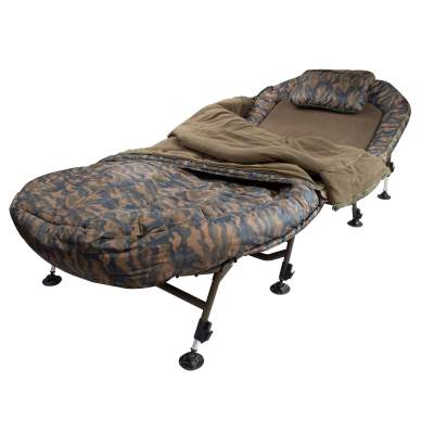 Cyprinus Wide Boy Karpfenliege + Camo Sleep System 5-Season Schlafsack Karpfenliege 220 x 110 cm - 150 KG