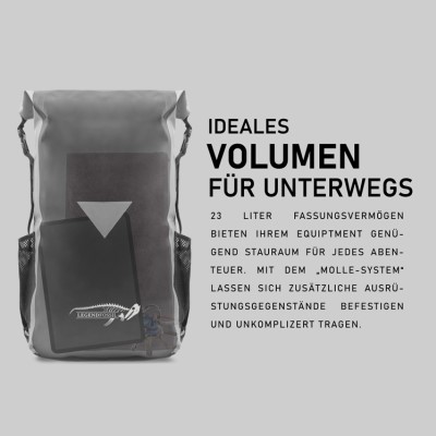 Legendfossil Tarpauline Rucksack Chookie, schwarz-grau - 23L