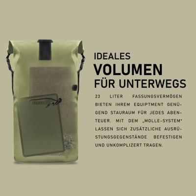 Legendfossil Tarpauline Rucksack Hunter Drybag olive - 23L