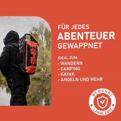 Legendfossil Tarpauline Rucksack Trapper, schwarz-rot - 25L