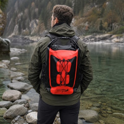 Legendfossil Tarpauline Rucksack Trapper - Drybag schwarz-rot - 25L