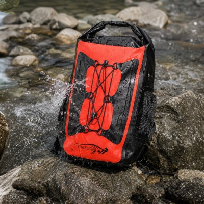Legendfossil Tarpauline Rucksack Trapper - Drybag schwarz-rot - 25L