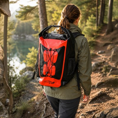 Legendfossil Tarpauline Rucksack Trapper - Drybag schwarz-rot - 25L
