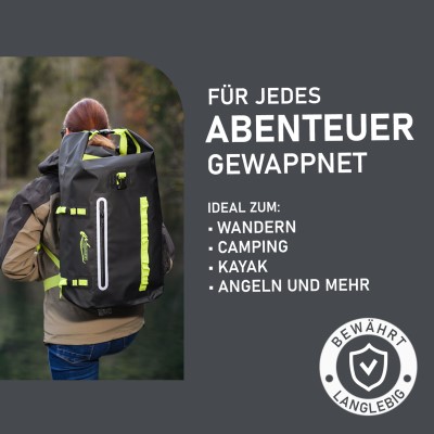 Legendfossil Wasserfester Rucksack Fjord, 30Liter - 32,5 x 20 x 43 cm - schwarz