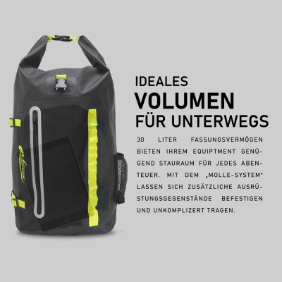 Legendfossil Wasserfester Rucksack Fjord Drybag 30Liter - 32,5 x 20 x 43 cm - schwarz