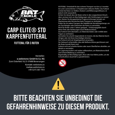 BAT-Tackle Carp Elite® STD Karpfenfutteral 12 für 3 Ruten