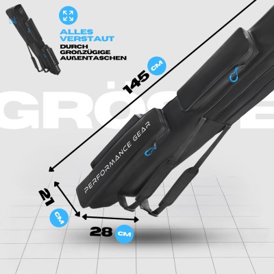 Pro Tackle STRIKE 3 Rod Case - Futteral Schwarz - 145cm