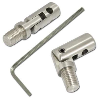 Fishdream Storm Caps (Türstangenadapter) Edelstahl mit Gelenk 2Stück