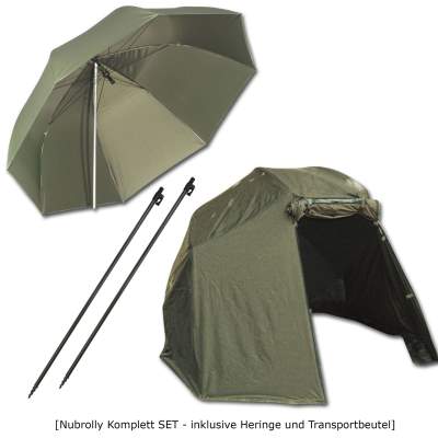 BAT-Tackle Nubrolly Angelschirm Komplett Set inklusive Überwurf 250cm