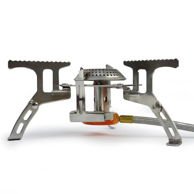 EuroCatch Faltbarer Gaskocher 2200W inkl. Adapter - Campingkocher mit Transportbox Camping Kocher mit Transportbox - Travel Version