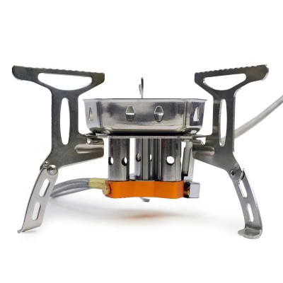 EuroCatch Klappbarer Gaskocher 6800W inkl. Adapter - Campingkocher Turbo Version