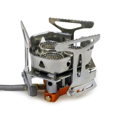 EuroCatch Klappbarer Gaskocher 6800W inkl. Adapter - Campingkocher Turbo Version