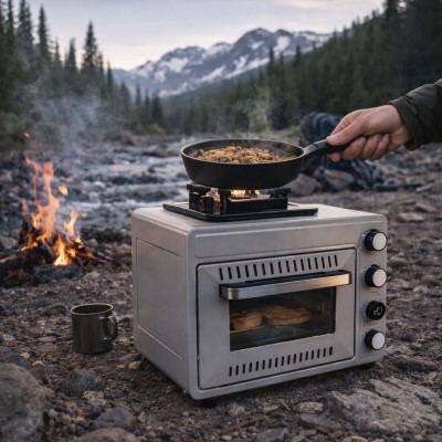 EuroCatch Gasofen - tragbarer Campingofen 50 x 37 x 39cm - 2,4Kw - 1 Stück