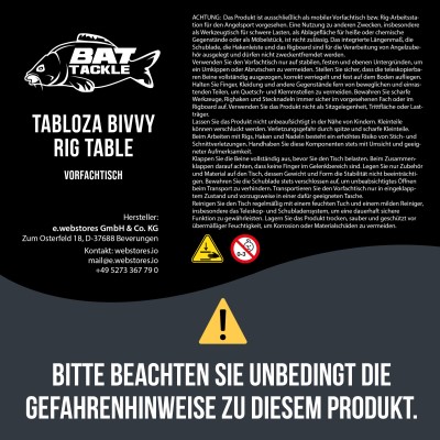 BAT-Tackle Tabloza Bivvy Rig Table - Vorfachtisch 45x28x28-47cm