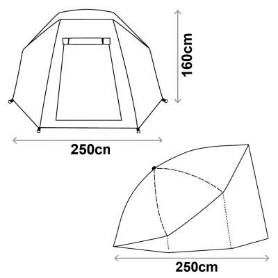 Angel Domäne Oval Mesh Shelter Karpfenzelt 250x250x160cm - 7,2kg