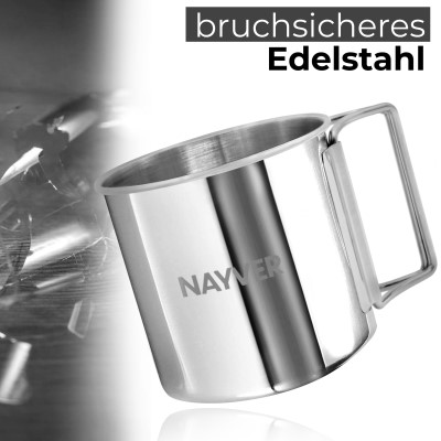 NAYVER Edelstahl-Tasse, 660ml