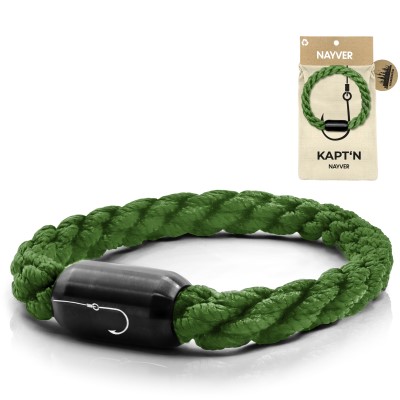 NAYVER KAPT´N Hook Armband Olive-Schwarz - 18cm