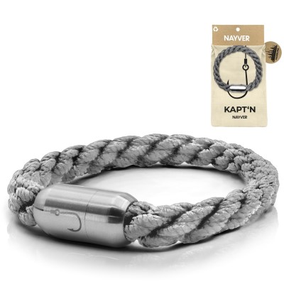 NAYVER KAPT´N Hook Armband Grau-Silber - 22cm