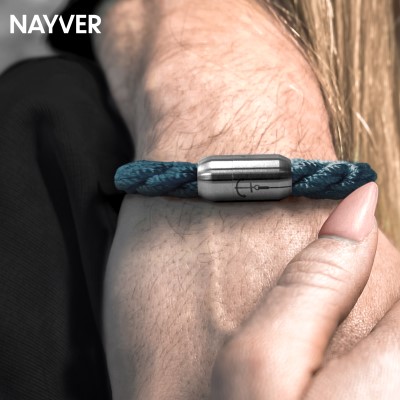 NAYVER KAPT´N Anchor Armband Marineblau-Silber - 16cm