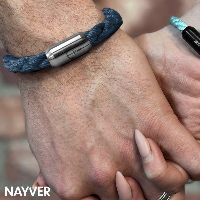 NAYVER KAPT´N Anchor Armband Marineblau-Silber - 16cm