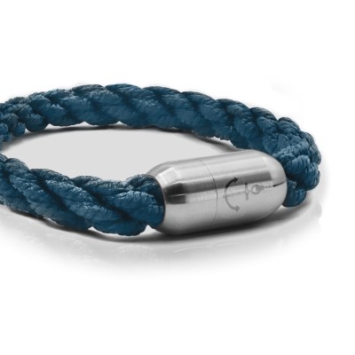 NAYVER KAPT´N Anchor Armband Marineblau-Silber - 20cm
