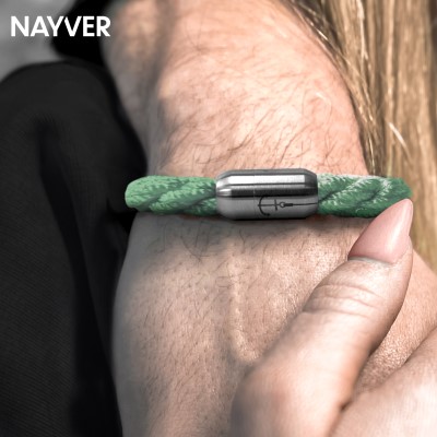 NAYVER KAPT´N Anchor Armband Mintgrün-Silber - 16cm