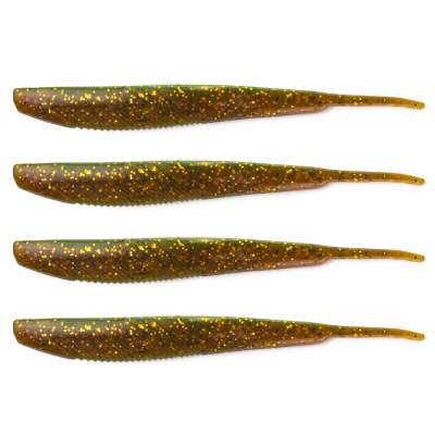 Angel Domäne Action Shad Pin-Tail, 14,5cm, Motoroil Glitter 4er Pack, 14,5cm - Motoroil Glitter - 4 Stück