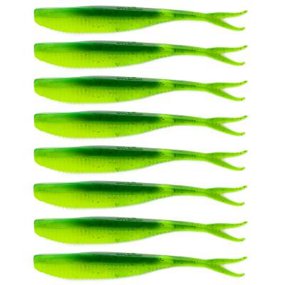 Angel Domäne Action Shad V-Tail, 10,0cm, Chartreuse Grün Black Pepper 8er Pack 10,0cm - Chartreuse Grün Black Pepper - 8Stück