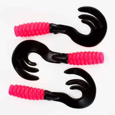 Blitz Pilker Jig Dreierschwanz Beifänger Twister pink/schwarz 8cm 3er Pack, 8cm - pink/schwarz - 3er Pack