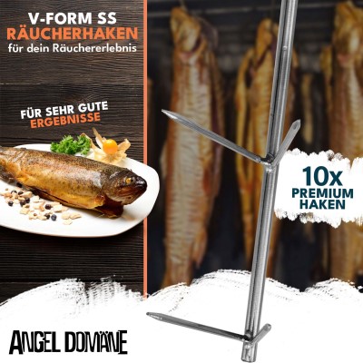 Angel Domäne Doppel V-Spitze Räucherhaken 10 Stück