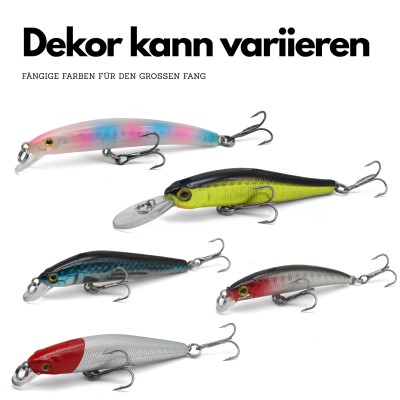 Pro Tackle Wobblerset mit Box Forelle & Barsch - Box grau - 20,5 x 17 x 4,8 cm + 5 Wobbler