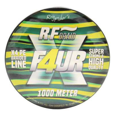 Roy Fishers X4 Braid geflochtene Schnur Angelschnur 1m - 0,40mm - gelb - 26,85kg