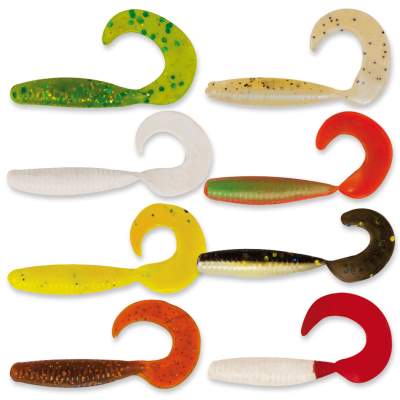 Angel Domäne Action Twister Set 4cm 80 St. gemischt für Forelle und Barsch,