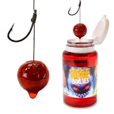 BAT-Tackle Sessionpack Böse Boilies im Realistric® Eimer, 18mm Angry Strawberry + Dip + Pop Ups